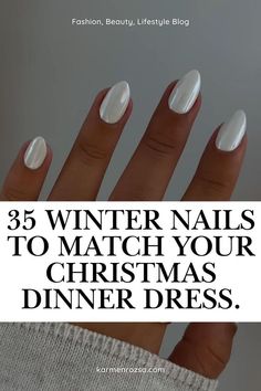 Complete your holiday look with winter nails designed to match your Christmas dinner dress. From shimmering whites to elegant metallics, these styles will complement any festive outfit and add a touch of seasonal glam. Christmas Dinner Dress