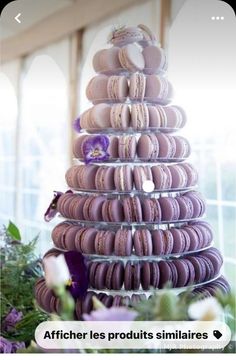 a tower of macaroons sitting on top of each other