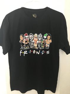 a black t - shirt with the words friends printed on it