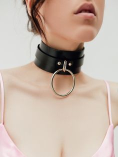 Make a striking statement with the Delicate Choker, a sleek and bold accessory designed to captivate. With a 2-inch (5 cm) width, this eye-catching choker exudes confidence and style. Dog Collar Choker, Posture Collar, Leather Choker Collars, Delicate Choker, Choker Designs, Leather Choker Necklace, Collar Choker, Bold Accessories, Leather Harness