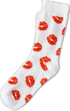 Trendy Red Socks As Gift, Trendy Red Socks For Gift, Trendy Red Socks As A Gift, Trendy Red Socks For Gifts, Casual Socks For Gift, Red Kisses, Lipstick Red, Women's Socks, Socks Women