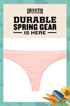 Goodbye panty lines, hello comfy times, with a super soft and stretchy thong that's designed for all-day comfort and freshness. Spring Loungewear Bottoms With String, Summer Soft Touch Briefs, Cheap Women's V-neck Intimates, Cheap Non-stretch Women's Intimates, 100% Cotton Undies, Duluth Trading Company, Duluth Trading, Wide Waistband, Mid Rise