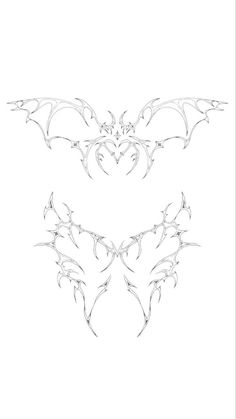 an image of some kind of art work in the shape of a heart and two bats