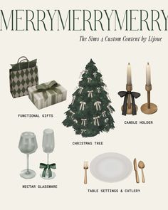 a christmas tree, candles, and other items are shown in this graphic representation for the holiday season