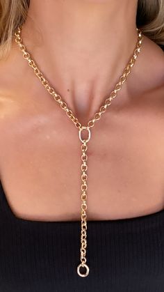 Make a statement in the Carmen Chain Lariat. 14kt gold filled rolo chain. Measures 16" with 6" lariat drop. Luxury Yellow Gold Drop Lariat Necklace, Lariat Necklace Gold, Gold Lariat Necklace, Star Jewelry, Lucky Star, Rolo Chain, Lariat Necklace, 14kt Gold, Necklace Gold