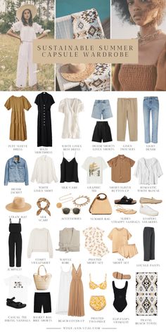 La Capsule Wardrobe, Hot Climate Capsule Wardrobe, Minimalist Closet Women, Effortless Capsule Wardrobe, Neutral Capsule Wardrobe Spring, Night Out In Spain Outfit, Neutral Travel Capsule Wardrobe, Southern Capsule Wardrobe, Preppy Wardrobe Aesthetic