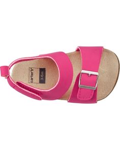 Pink Baby Buckle Faux Cork Sandals | carters.com Baby Shoe Sizes, Cork Sandals, Carters Baby, Crib Shoes, Girls Sandals, Toddler Boy Outfits, Kids Outfits Girls