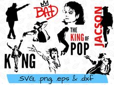 the king of pop svg, png and dxf