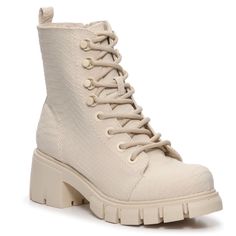 Nib Mia Mila Combat Boot Ivory Pyth Beige Ankle Chunky Heel Size 11. Brand New In Box. Never Worn. Comes With Box. Mia Boots, White Combat Boots, Hippie Boots, Chunky Heel Booties, Snakeskin Boots, Mia Shoes, Ankle Shoes, Tan Boots, Faux Leather Heels