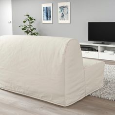 LYCKSELE LÖVÅS sleeper sofa, Ransta natural - IKEA Single Sofa Bed