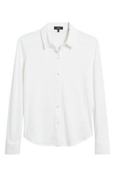 A heathered finish and subtle texture bring a casual vibe to the classic button-up cut for a slim fit from soft Peruvian organic pima cotton. Front button closure Spread collar Long sleeves with button cuffs 100% organic cotton Machine wash, line dry Made in Peru Hairstyling Products, Rollerball Perfume, Fragrance Design, Fabric Gift Bags, Nordstrom Store, Fabric Gifts, Free Fabric, Petite Size, Pima Cotton