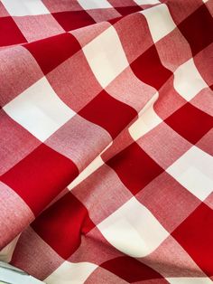 a red and white checkered table cloth