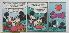 a comic strip with mickey and minnie on it