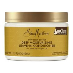 SheaMoisture Deep Moisturizing Leave In Conditioner, Raw Shea Butter, Our new Shea Moisture Deep Moisturizing curl defining hair products for curly hair collection, enriched with a unique Raw Shea Butter blend, satisfy your thirsty curls and coils moisture needs. Our deep moisturizing leave-in hair conditioner moisturizes and smooths hair. It delivers 8X more moisture, versus a non-conditioning shampoo. It is perfect for prepping natural styles for transitioning hair with ease. Apply SheaMoistur Leave In Conditioner For Curly Hair, Shea Moisture Leave In Conditioner, Curly Hair Leave In Conditioner, Hair Products For Curly Hair, Define Curly Hair, Extremely Dry Hair, Transitioning Hair, Products For Curly Hair, Hair Repair Treatments