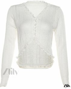 Zlily - Chic and Sexy Slim Fit Long Sleeve Open Cardigan Shirt Trendy Long Sleeve Knit Top For Spring, Chic Winter Blouse For Day Out, V-neck Knit Top For Spring Night Out, Casual V-neck Knit Top For Party, Chic Cotton Crop Top For Winter, Chic Party Sweater For Spring, Casual Spring Cardigan For Party, Spring Casual Cardigan For Party, Chic Winter Cotton Crop Top