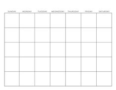 a blank calendar is shown in this image