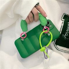 Green Puffer, Green Cute, Apple Iphone 13 Pro, Beauty Marketing, Keychain Wristlet, Apple Iphone 13, Wrist Band, Cute Keychain