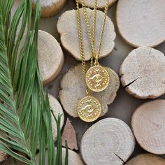 VISION COIN/// Gold Plated Eye Star Coin Charm Stainless Steel Chain Simple Layering Pendant Necklace (EPJ-N19CAB18) Symbolic Coin-shaped Brass Necklaces, Gold Coin-shaped Nickel-free Necklace, Symbolic Coin-shaped Nickel-free Necklace, Symbolic Nickel-free Coin Necklaces, Symbolic Nickel-free Coin Necklace, Symbolic Coin Shaped Nickel Free Necklace, Gold Charm Necklace With Coin Pendant Symbolic Style, Symbolic Gold Charm Necklace With Coin Pendant, Symbolic Charm Necklaces With Adjustable Chain