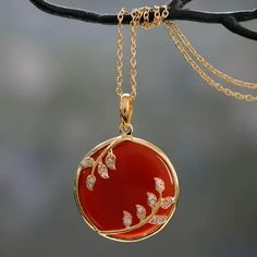 Handcrafted Gold Vermeil Necklace with Red Onyx and CZ - Red Dewdrop Nature | NOVICA Ruby Locket, Beautiful Pendant Necklace, Gold Pendants, Onyx Pendant, Gold Jewelry Stores, Necklace Indian, Coral Pendant, Jewelry Lockets, Bridal Gold Jewellery Designs