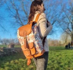 Leather Tapestry, Flower Backpack, Tapestry Bags, Canvas Rucksack, Hippie Flowers, Tapestry Bag