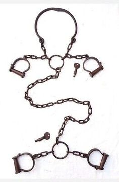 Find many great new & used options and get the best deals for Iron Antique Handcrafted Rare Neck Leg & Hand Handcuffs Lock With 2 Key at the best online prices at eBay! Free shipping for many products! Handcuffs Bedroom, Classic Car Photoshoot, Steel Collar, Stainless Steel Collar, Real Steel, Alternative Lifestyle, Kill People, Garage Design, Long Chain