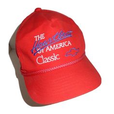 Vintage 80's Chevrolet Ball Cap Hat Snapback The Heartbeat Of America Classic Red New Never Worn Could Have A Very Minor Spot Or Two. Classic Red Trucker Hat, Retro Red Snapback Trucker Hat, Retro Red Trucker Baseball Cap, Retro Red Trucker Hat, Retro Red Visor Baseball Cap, Retro Red Adjustable Baseball Cap, Retro Red Hats With Flat Bill, Retro Red Hat With Flat Bill, Vintage Red Flat Bill Baseball Cap