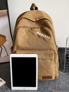 Bird in Bag - Womens Unisex Vintage Laptop Backpack for School, College, Travel, and Outdoor Use - Elegant and Casual Daypack Student Backpack In Khaki, Student Khaki Backpack, Student Khaki Standard Backpack, Travel Backpack With Letter Print, Backpack For School, Classic Backpack, Style Minimalist, School College, Nylon Bag