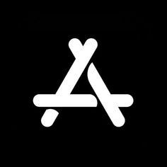 the letter a is made up of white lines on a black background, and it appears to be overlapping