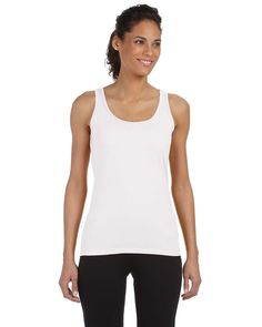 Ladies' Softstyle® 4.5 oz. Fitted Tank - WHITE - M | Gildan Women's Softstyle Junior Fit Tank Top in White Size Medium | Cotton Sorority Tank Tops, Humanitarian Aid, Fitted Tank Top, Active Living, Sorority Outfits, Cotton Tank Top, Best Wear, Workout Tank Tops, Sleeveless Shirt