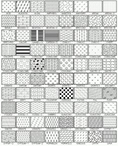 a large collection of different patterns in black and white, with the text below it