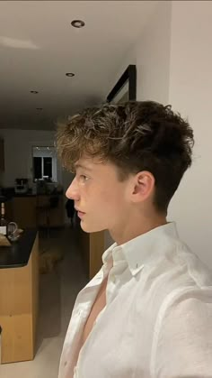 Guy Fringe Haircut, Short Fluffy Hair Men Haircut, Old Money Boys Hair, Fluffy Undercut Men, Mens Taper Haircut Long, Wavy Fade Haircut Men, Messy Fringe Haircut Men Curly, Short Messy Hair Men Fade, Men’s Fluffy Haircut