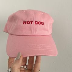 hot diggity dog, as they say embroidered cotton baseball cap Cute Cotton Baseball Cap, Cute Cotton Dad Hat Baseball Cap, Fun Embroidered Logo Baseball Cap, Fun Baseball Cap With Embroidered Logo, Novelty Cotton Hats One Size Fits Most, Novelty Cotton Baseball Cap One Size, Novelty Cotton Baseball Cap One Size Fits Most, Pink Cotton Trucker Hat With Flat Bill, Fun Cotton Letter Print Baseball Cap