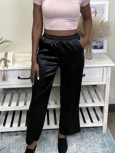 Simply Chic Pants by Hyfve are the pants to wear when you are not busy conquering the world! These high waisted pants feature an elastic waistband and straight leg. Fabric: 100% Polyester Measurements: Rise (Size M): 15" Inseam (Size M): 30" True To Size S 0-6 M 6-10 L 10-14 Chic Pants, Simply Chic, Lounge Pants, High Waisted Pants, Straight Leg, High Waisted, Elastic, Pants, How To Wear