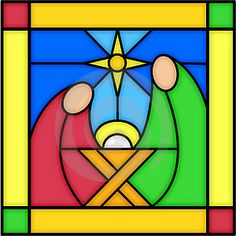 a stained glass window with the image of a person holding a star in their hands