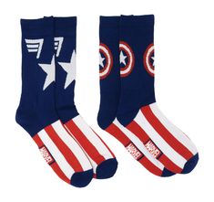 PRICES MAY VARY. Officially Licensed Socks Fits men's Shoe Size 6-12, women's 8-14 Includes 2 Pairs (1 pair of each design) Perfect for everyday use or even a costume! Athletic Crew Socks Brand new, officially licensed socks for Captain America. Extra padding and comfort for an athletic fit/purpose. Men's Shoe, Graphic Apparel, Novelty Socks, Knee Socks, Athletic Fits, Men Shoes Size, Fashion Pictures, Mens Fitness, Crew Socks