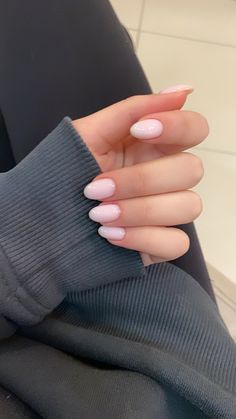 Acrylic Nails Inspiration Short Almond, Simple Acrylic Nails Milky White, Short Acrylic Nails Almond Simple, Short Acrylics Ideas Almond, Short Almond Nails Spring Colors, Nursing School Approved Nails, Shorter Acrylic Nails Almond, Soft Almond Nails Short, Dip Powder Nails Round Shape