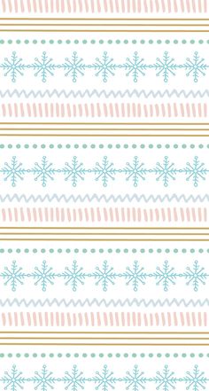 a white and blue striped pattern with snowflakes on it's sides,