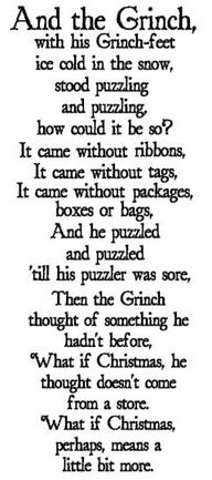 a poem written in black and white with the words,'and the grinch will he