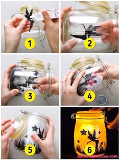 how to make a mason jar with halloween decorations