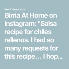 an instagramr with the words,'bring at home on instagramm salsa recipe