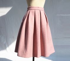 " *Pleated skirt *Hidden pockets *Length approx : 70cm *Wash by hand or machine with cold water *The Skirt is made of wool. Auailable in women's us size XXS to 3XL as well as custom size and plus size  XXS: Waist:66cm/26\" Length:68cm/26.7\" XS: Waist:70cm/27.5\" Length:68cm/26.7\" S: Waist:74cm/29\" Length:68cm/26.7\" M: Waist:78cm/30.5\" Length:70cm/27.5\" L: Waist:82cm/32\" Length:70cm/27.5\" XL: Waist:86cm/33.8\" Length:70cm/27.5\" XXL: Waist:90cm/35.5\" Length:70cm/27.5\" 3XL: Waist:94cm/37 Fall Pleated Flared Skirt With Pockets, Fall Flared Pleated Skirt With Pockets, A-line Pleated Skirt With Pockets For Fall, Fall A-line Pleated Skirt With Pockets, Pink Pleated Skirt For Fall, Fall Pleated Pink Skirt, Fall Pleated Full Skirt With Pockets, Fall Full Pleated Skirt With Pockets, Fall Full Pleated Skirt With Box Pleat