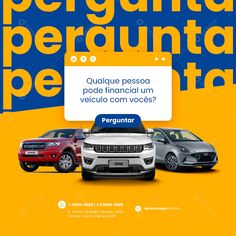 an advertisement with three different cars in front of the words perguatura perjunta pe