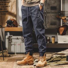 Men's Zip Bound Feet Cargo Pants
Features：

 	Product ID:CP0073
 	Material:Cotton,Polyester,Spandex
 	Season:Spring,Summer,Autumn,Winter
 	Color:Camel,Black,Black Gray,Blue

Size Chat： Jeans 2022, Pants Male, Streetwear Men, 2022 Fashion, Fashion Streetwear, Denim Trousers, Winter Colors, Mens Streetwear, Men Clothing