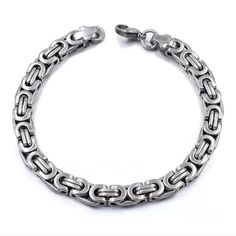 Gorgeous Men's Stainless Steel Bracelet. Byzantine Link. 21cm Or 22cm In Length. 10mm In Thickness. Great Gift. Brand New In Satin Gift Bag. Ships Next Day. Byzantine Chain, Stainless Steel Bracelet Men, Classy Men, Silver Chain Bracelet, Design Silver, Mens Jewelry Bracelet, Unique Designers, Steel Bracelet, Men's Collection