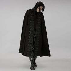 Material:?Polyester; Viscose 
Weight: 1.395KG 
Size: S-3XL 
SKU:?WY-1411DPM Black Oversized Cape For Spring, Oversized Black Cape For Spring, Oversized Black Outerwear For Halloween, Oversized Long Sleeve Black Cape, Black Long Sleeve Cape For Halloween, Gothic Long Sleeve Cape For Fall, Black Gothic Cape Outerwear, Oversized Black Gothic Outerwear, Black Embroidered Winter Outerwear