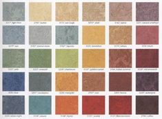 the color chart for different types of paint