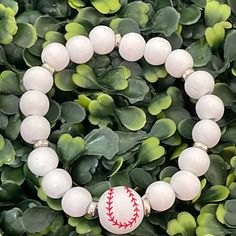 This Adorable Baseball Bracelet Is Perfect To Wear To Your Games Or To Give As A Gift. Wood Beaded Stretch Bracelet With Silver Hardware New Baseball Bracelet, Bracelet Ideas, Craft For Kids, Beaded Stretch Bracelet, Matching Bracelets, Stretch Bracelet, Silver Hardware, Wood Beads, Stretch Bracelets