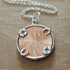 Penny Necklace, Silver Theme, Lucky Penny, Luck Charm, Fine Jewellery Necklace, Silver Coins, Fine Silver, Spring Rings, Cable Chain