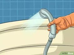 a person washing their hands in a sink with soap on the water faucet