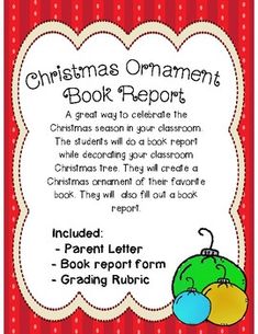 christmas ornament book report